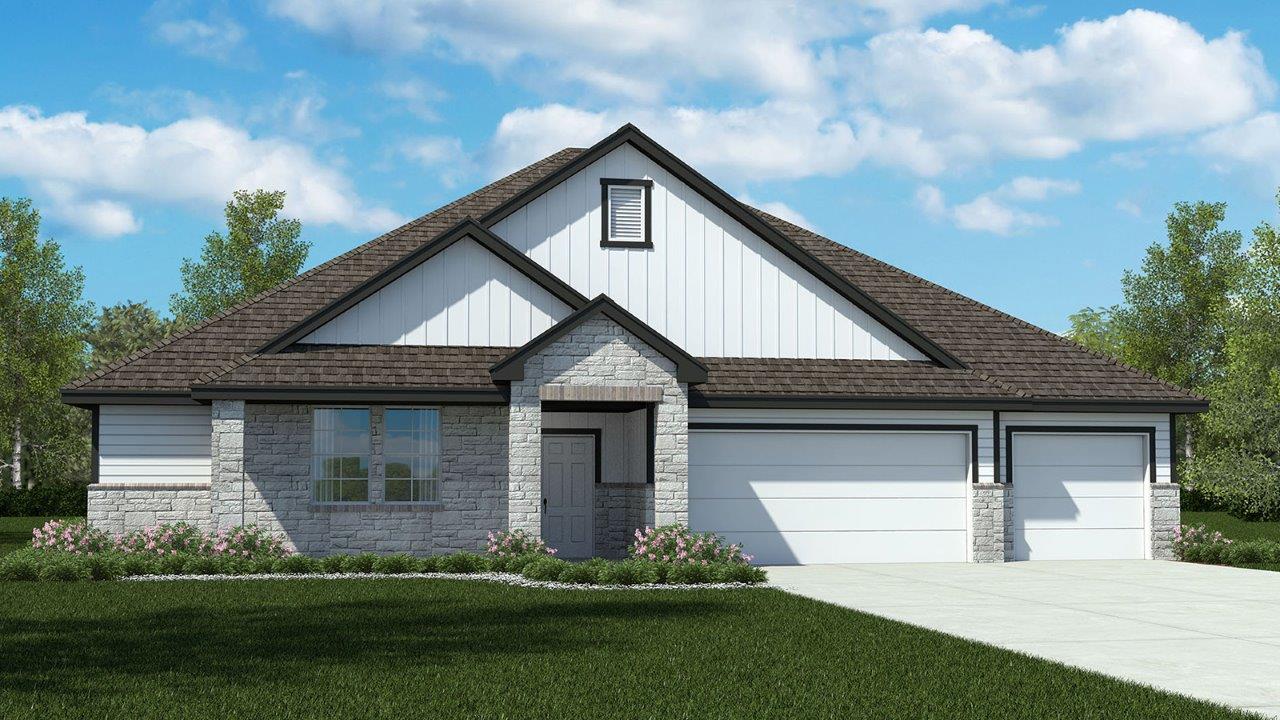 Parker II plan rendering — new construction D.R. Horton home at 14120 Carsten Loop, Salado, Texas (images representative of plan)