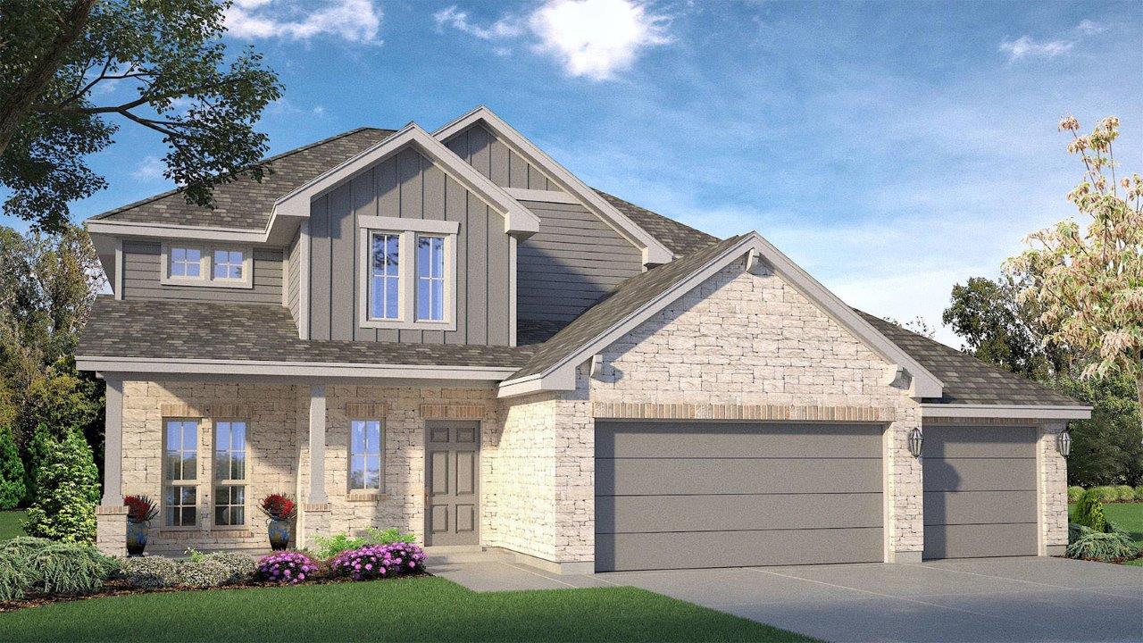Sonoma plan rendering — new construction D.R. Horton home at 2011 Ember Drive, Temple, Texas (images representative of plan)