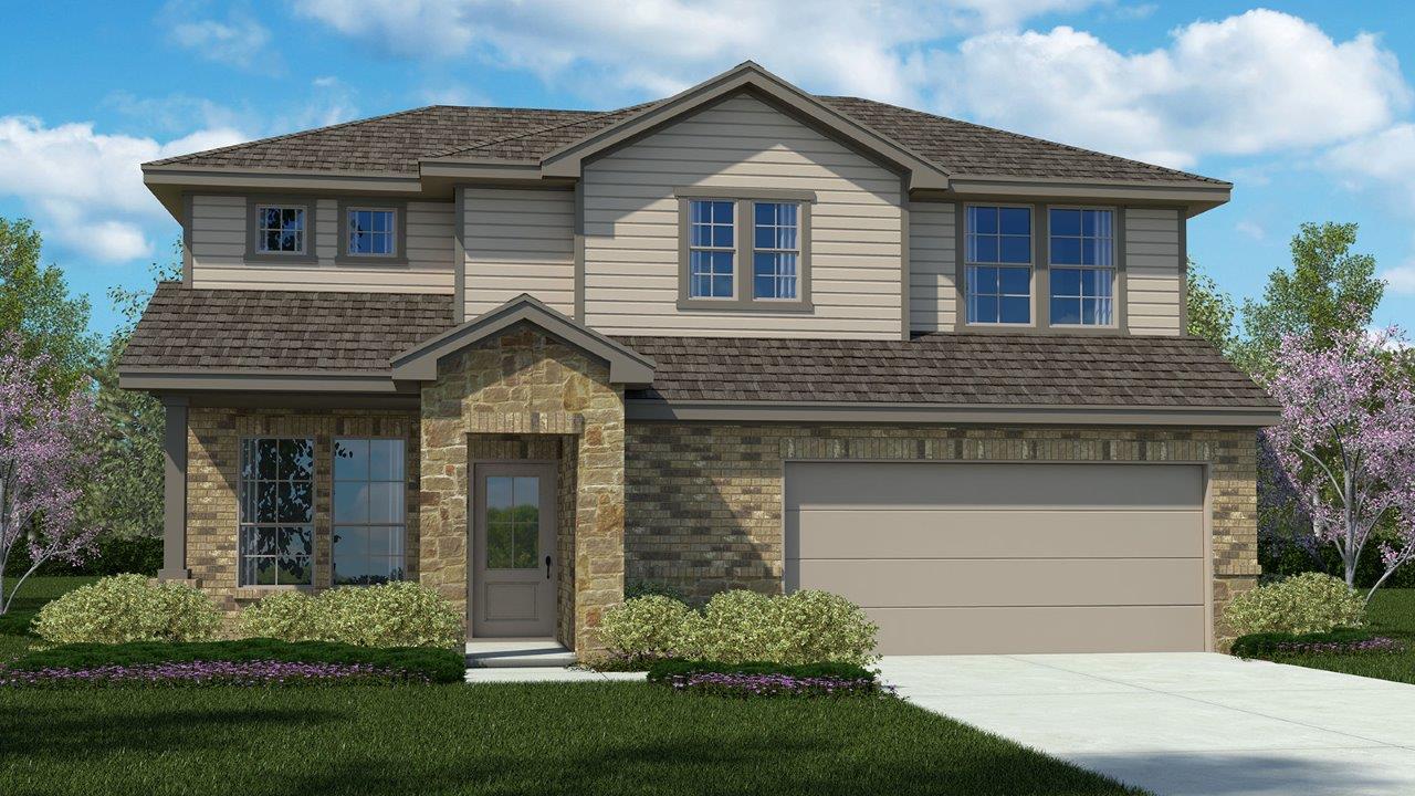 Sterling plan rendering — new construction D.R. Horton home at 225 Dora Drive, Killeen, Texas (images representative of plan)